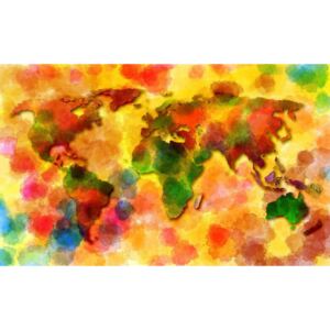 Donga Fototapeta: Pestrofarebná mapa sveta - 254x368 cm