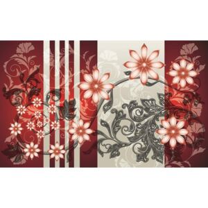 Donga Fototapeta: Kvety (červené vzory) - 254x368 cm