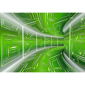 Donga Fototapeta: 3D Sci-fi tunel (zelený) - 184x254 cm