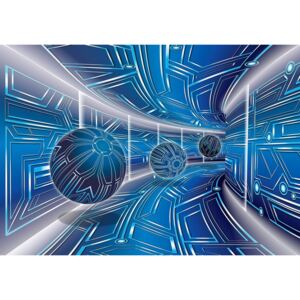 Donga Fototapeta: 3D Sci-fi tunel (modrý) - 184x254 cm