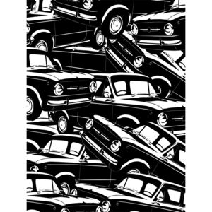 Donga Fototapeta: Čiernobiela autá (1) - 254x184 cm