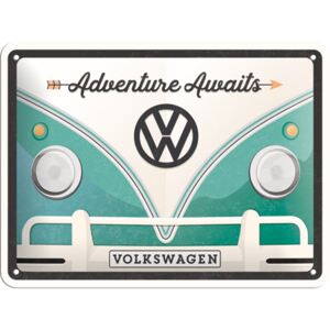Nostalgic Art Plechová ceduľa: Volkswagen Adventure Awaits - 15x20 cm