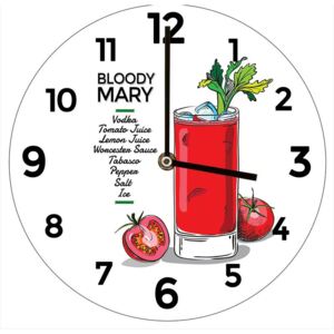 Postershop Nástenné sklenené hodiny: Bloody Mary - 34 cm