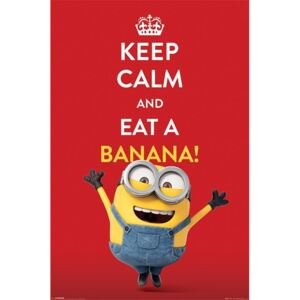 Plagát - Mimoni (Keep Calm and Eat Banana!)