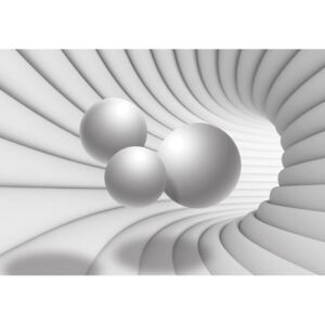 Donga Fototapeta: 3D tunel (biely) - 184x254 cm