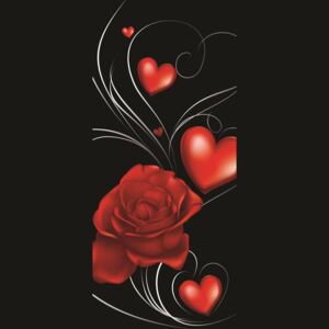 Donga Fototapeta samolepiace: Ruže a srdce - 211x91 cm