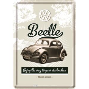 Nostalgic Art Plechová pohľadnice - VW Beetle (Enjoy the Way to Yors Destination)