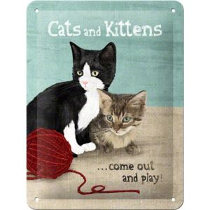 Nostalgic Art Plechová ceduľa: Cats and Kittens - 15x20 cm