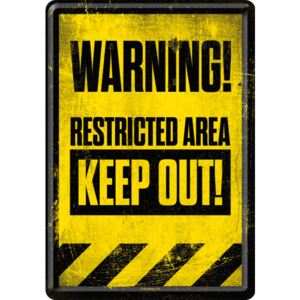 Nostalgic Art Plechová pohľadnice - Warning! Restricted Area Keep Out!