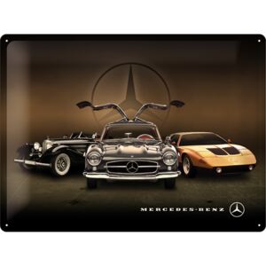 Nostalgic Art Plechová ceduľa: Mercedes-Benz (3 autá) - 30x40 cm