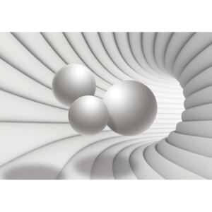 Donga Fototapeta: 3D tunel (biely) - 104x152,5 cm