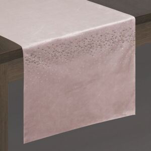 Ružový zamatový behúň na stôl KASANDRA 35x180 cm