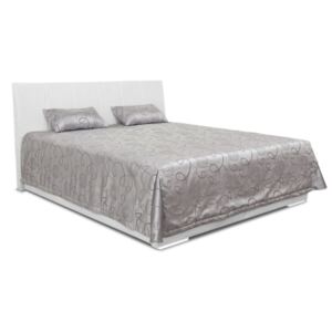 DREVONA Manželská posteľ biela koženka 160 cm LIPARI 2, M01