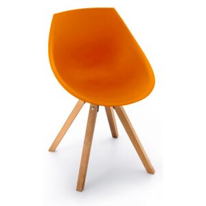 DREVONA Plastová stolička do jedálne oranžová GORKA