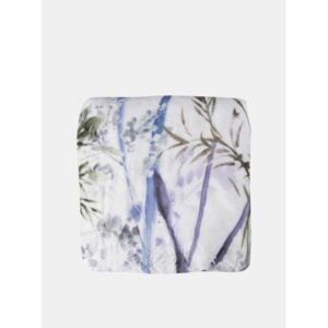 Clayre & Eef biely kvetovaný pléd 130x180 cm