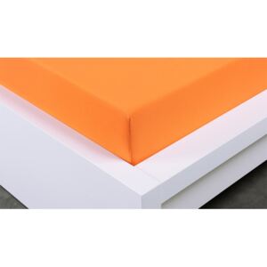 XPOSE ® Jersey prostěradlo dvoulůžko - oranžová gramaž 150g/m 200x220 cm