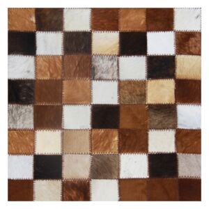 Luxusný kožený koberec, hnedá/čierna/biela, patchwork, 120x184, KOŽA TYP 3 | TEMPO KONDELA