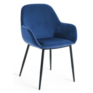 KOPA BLACK stolička, Farba modrá zamatová