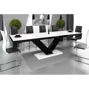 Jedálenský stôl VICTORIA, bielo/čierny (Luxusný jedálenský stôl s veľkou paletou výberu farebného prevedenia)