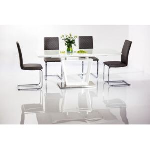Rozkladací jedálenský stôl LAUREN (Rozkladací jedálenský stôl v bielej farbe až pre 8 osôb)