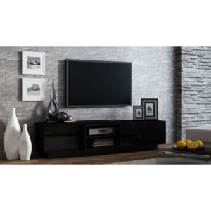Televízny stolík SIGMA 1 NIGHT (Moderný televízny stolík v kombinácii čierneho matu a čierneho lesku)