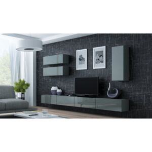Obývacia stena VIGO 13, sivá (Moderný systém obývacej steny Vigo XIII)