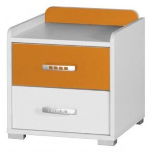 Nočný stolík NEMO 8 - biela / oranžová (Nočný stolík zo systémového nábytku Nemo, dostupného v niekoľkých farebných variantoch)
