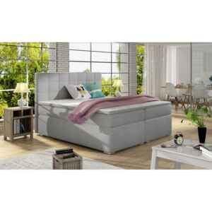Manželská posteľ AMANDA 160x200 (sawana 21) (Moderná vysoká manželská posteľ BOXSPRING s úložným priestorom s veľkým výberom farieb)
