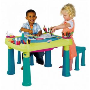 Detský multifunkčný stolík PLAY (modro-zelený)