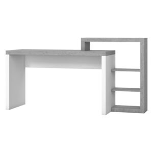 Písací stôl ABOT YOUNG, 91x50x170, pravá, biela/betón