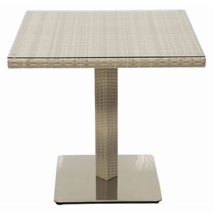 Záhradný ratanový stôl GINA 80x80 cm (sivo-béžový)