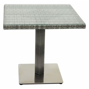 Záhradný ratanový stôl GINA 80x80 cm (sivá)