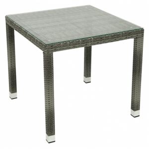 Záhradný ratanový stôl NAPOLI 80x80 cm (sivá)