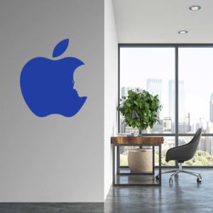 GLIX Apple Jobs - samolepka na stenu Modrá 30x25 cm