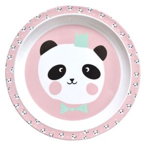 Detský melaminový tanierik King Pink Panda