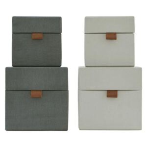 Úložný box (kocka) Dark grey/Beige Béžový - menší