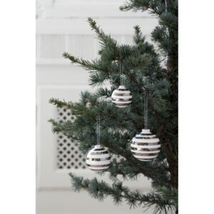 Keramické vianočné ozdoby Omaggio Silver - set 3 ks