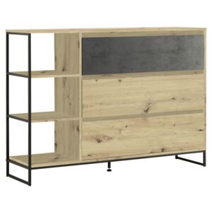 KOMODA, antracitová, farby dubu, 140/100/38 cm Xora - Študentské izby