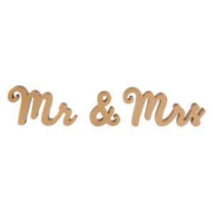 Dekoratívny zlatý nápis Mr & Mrs