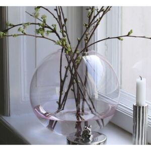 Okrúhla sklenená váza Ball Glass Pink 25cm