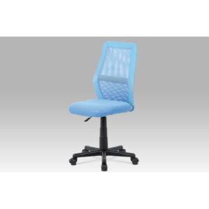 Kancelárska stolička, modrá MESH + ekokoža, výšk. nast., kríž plast čierny