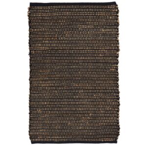Jutový koberček Cotton Black 60x90 cm