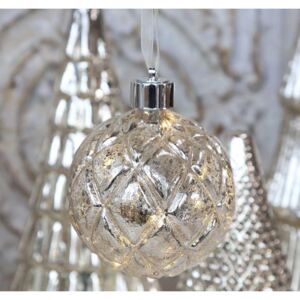 Vianočná ozdoba s LED drôtikom Silver Look
