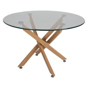 Jedálenský stôl se skleněnou doskou Canett Luri, ø 100 cm