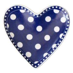 Porcelánová tácka Heart Dots Dark Blue