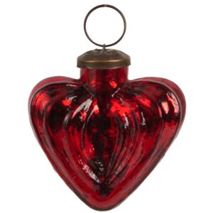 Vianočná ozdoba Vintage Heart Red 6cm