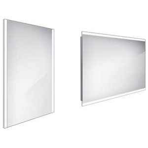 Nimco Zrkadlá - Kúpeľňové podsvietené LED zrkadlo 500 mmx700 mm, hranaté, alumínium ZP 11001