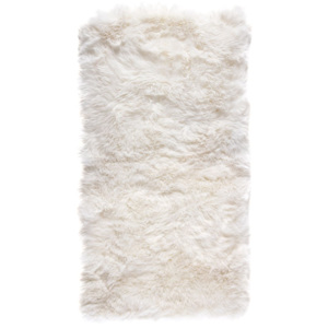 Biely koberec z ovčej kožušiny Royal Dream Zealand, 140 × 70 cm