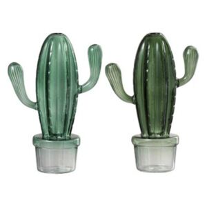 Kaktus zelený váza 4ks set sklenený BOTANIC CHIC