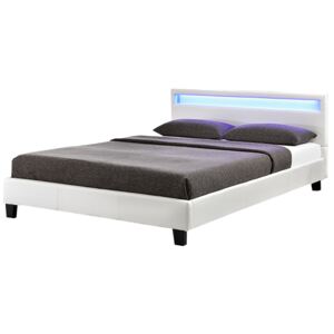 Eshopist Čalúnená posteľ Verona 120 x 200 cm s LED osvetlením v bielej farbe